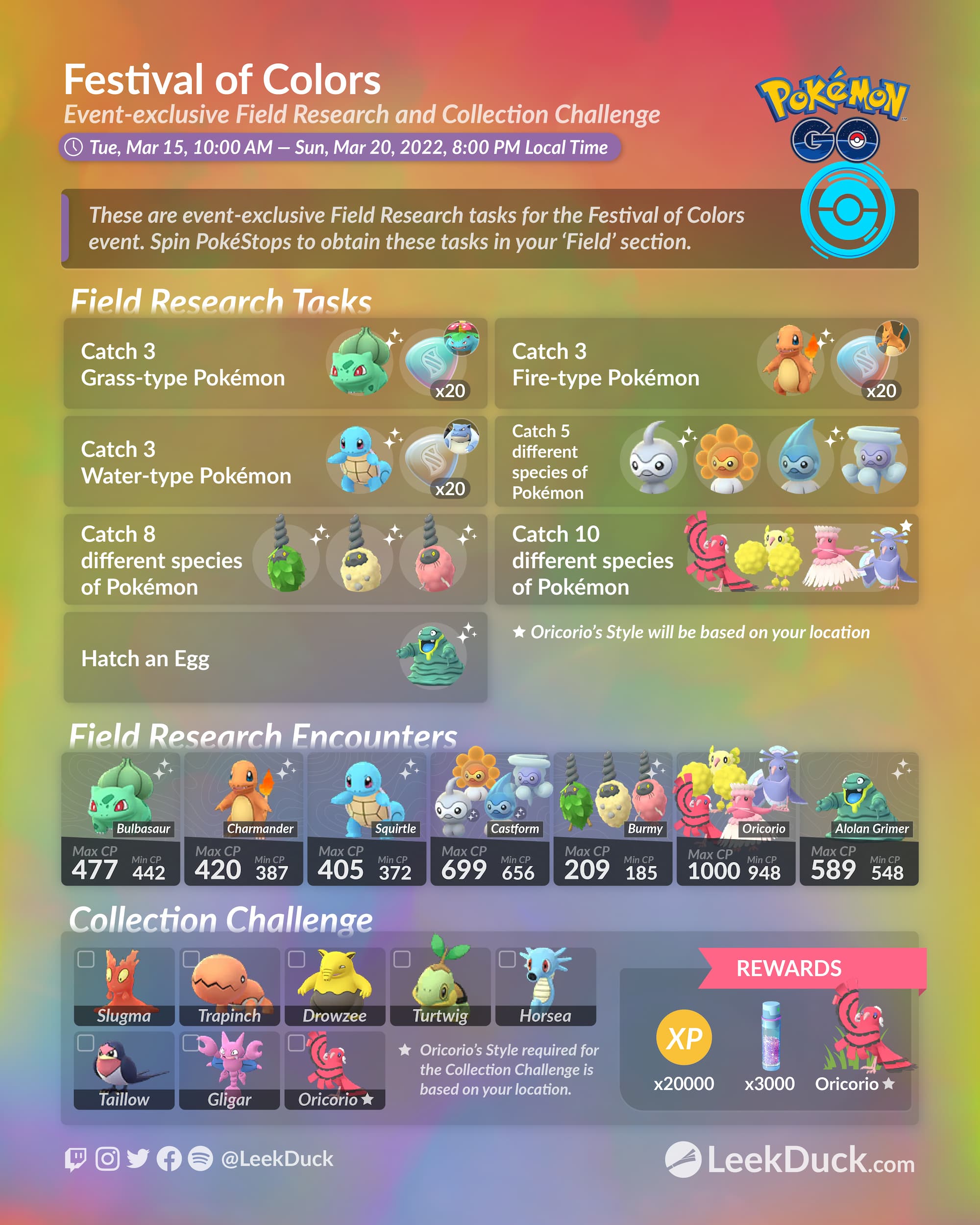 Festival of Colors Leek Duck Pokémon GO News and Resources